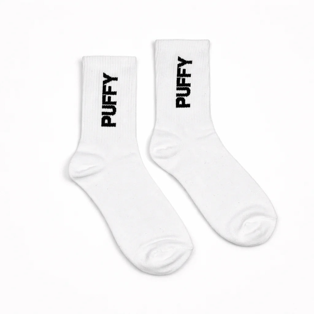 Puffy Logo Socks (White)