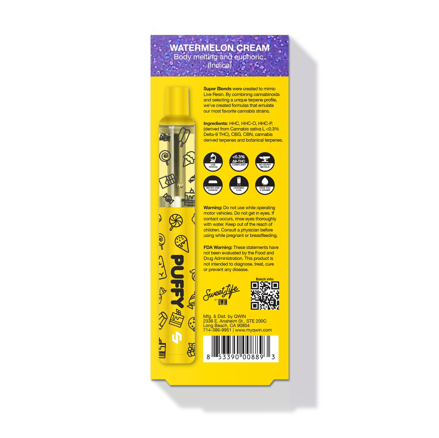 Puff HHC 2000mg - Watermelon Hash đ