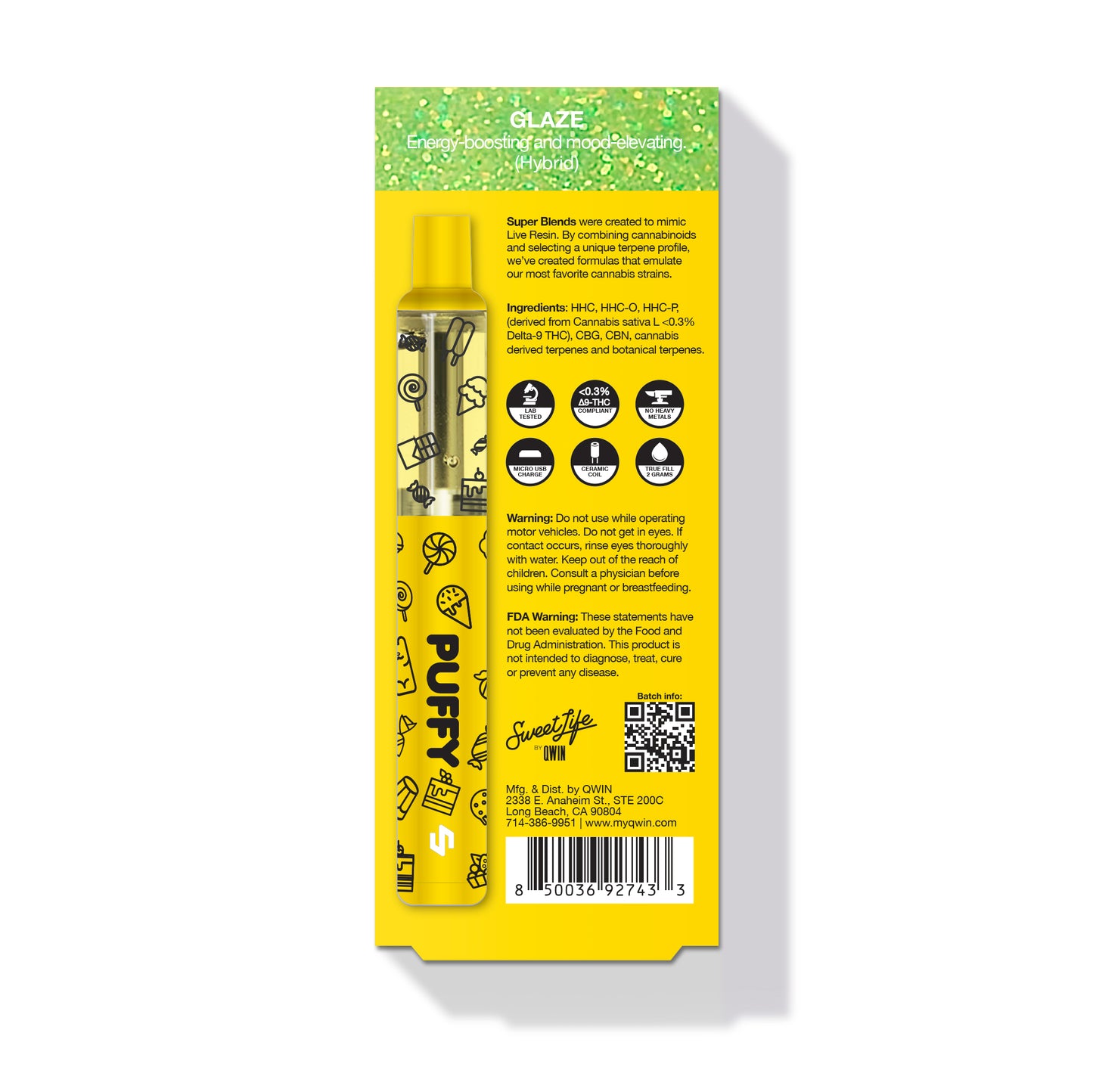 Puff HHC 2000mg - Γλάσο 🍓