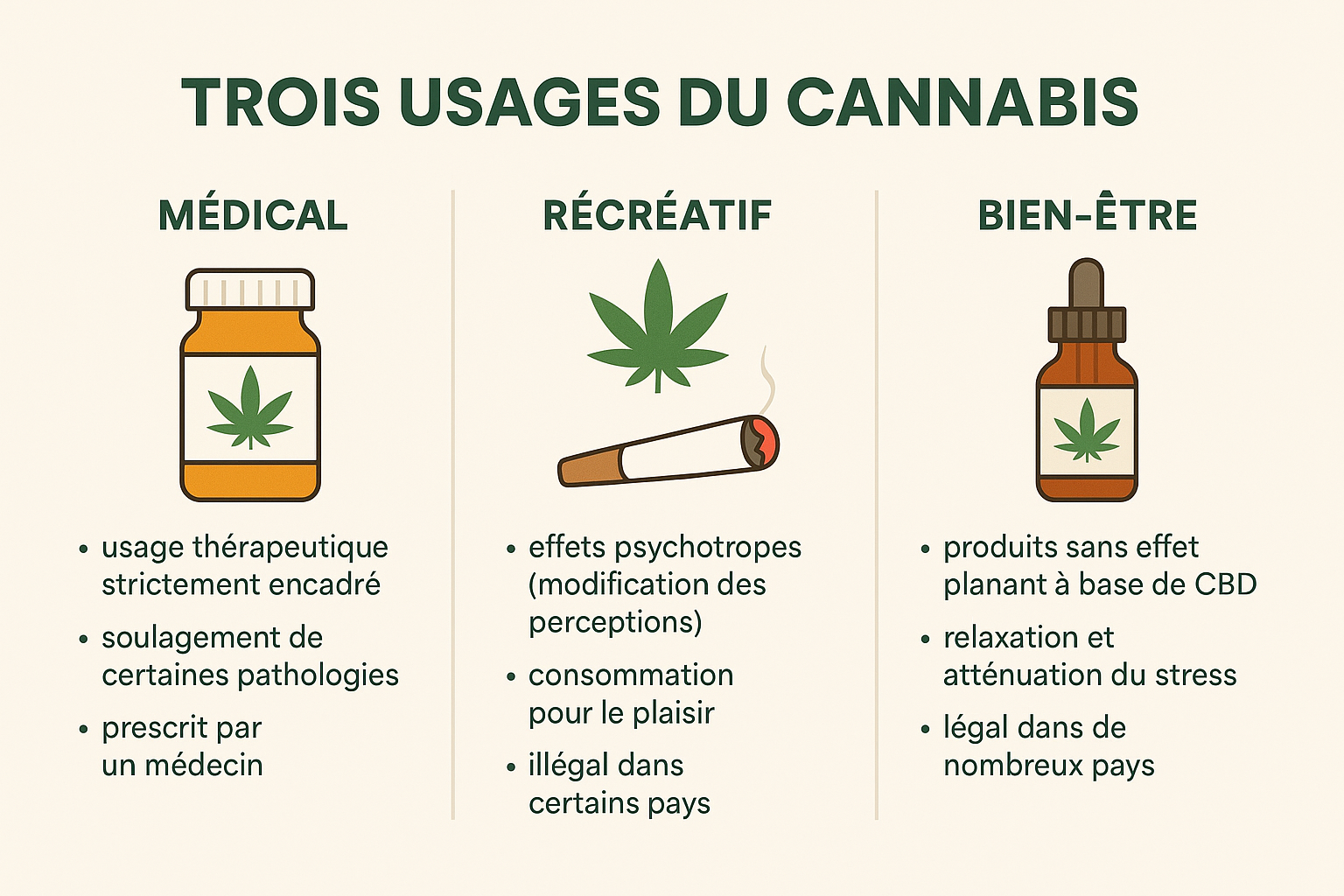 Les différences entre cannabis médical, récréatif et bien-être