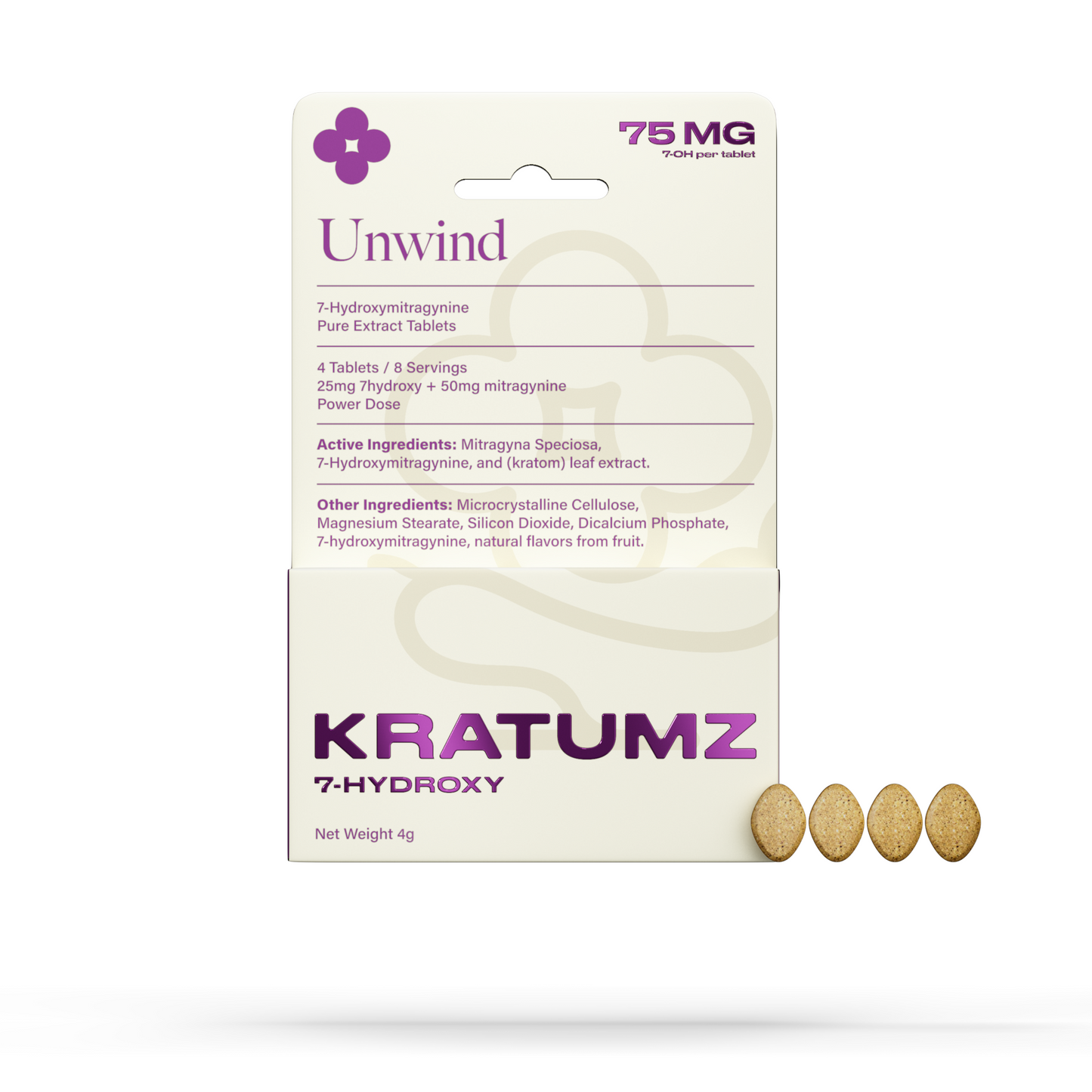 Kratumz 7-OH Unwind Tablets 75 MG