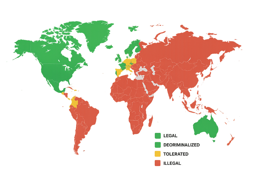 Missä maissa kannabis on laillista vuonna 2025?